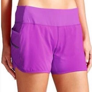 Athleta Ready Set Go Purple Shorts 4”